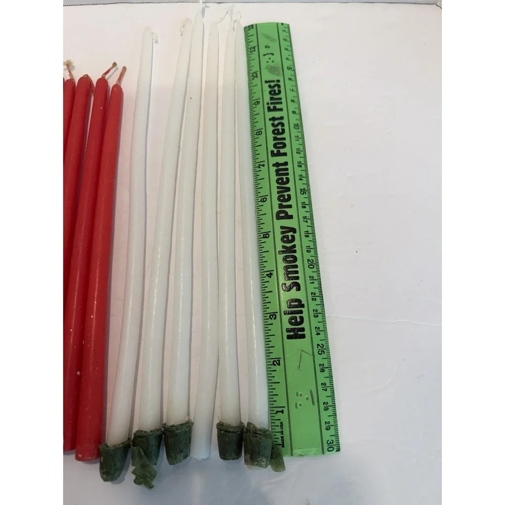 Will & Baumer Vintage Miniature Tapered Candles 10 Inch Red & 12inch White